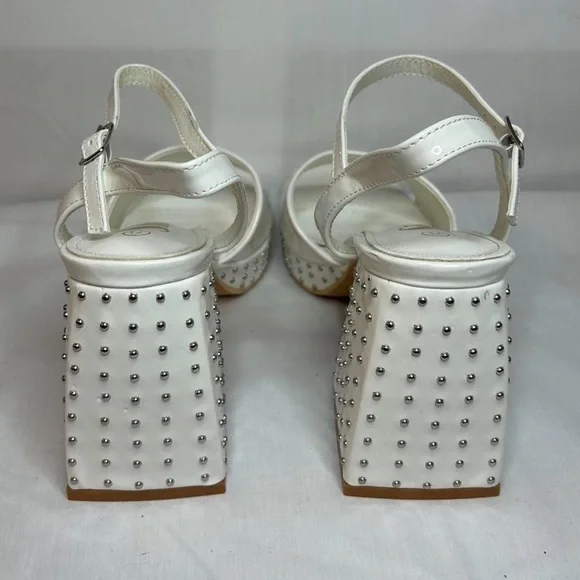 SHEIN Patent PU Studded Sole Open Toe Heeled Sandals Size 7.5 - Picture 4 of 7